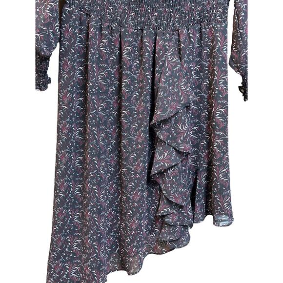 1. State  Floral Asymmetrical Hem Polished Nomad Color Dress Size large NWT - Picture 10 of 15